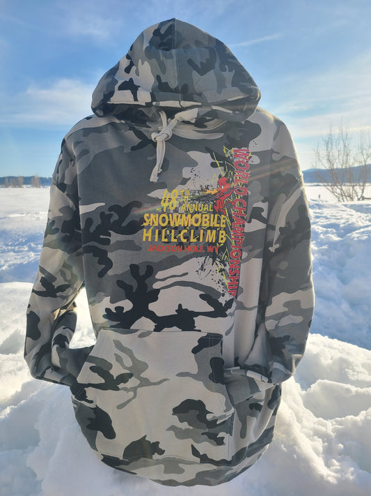 JH World Champ Snow Camo Hoodie-Race 1 design