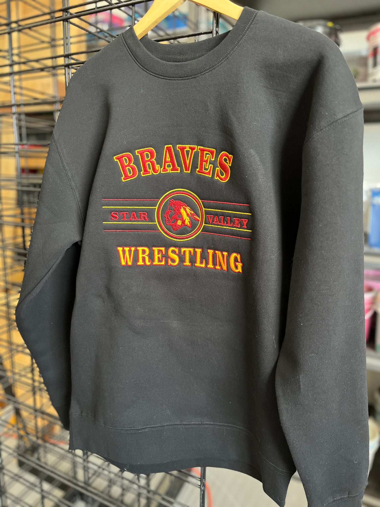 Braves Wrestling Embroidered Heavyweight Hoodie/Crewneck