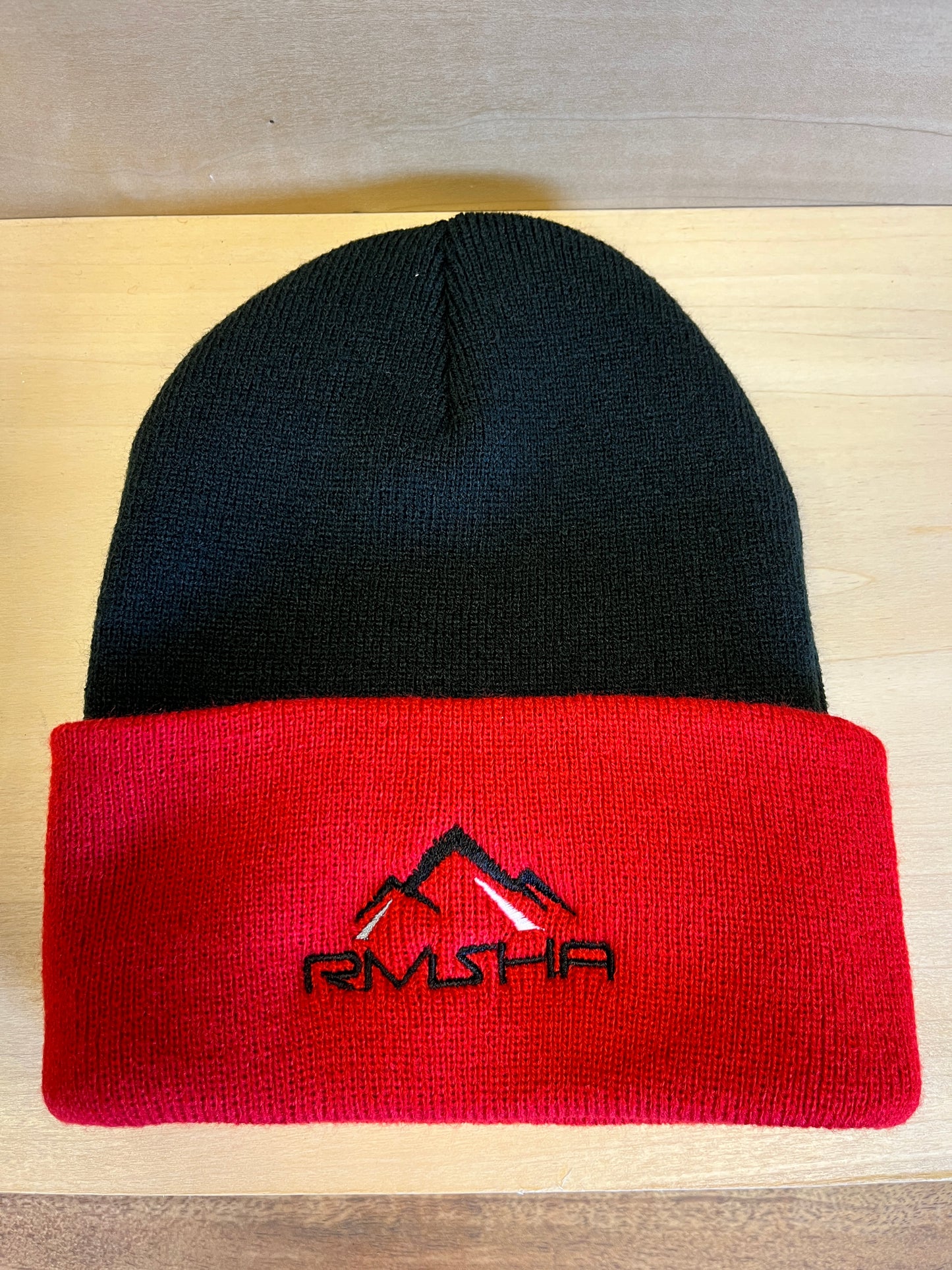 RMSHA Red and Black Cuffed Beanie