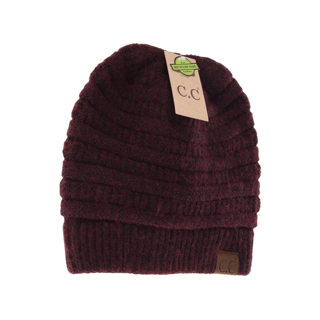 Fuzzy Lined Mixed Soft Yarn Beanie Hat4020