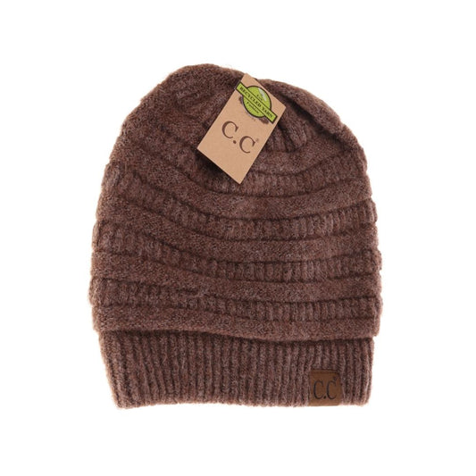 Fuzzy Lined Mixed Soft Yarn Beanie Hat4020