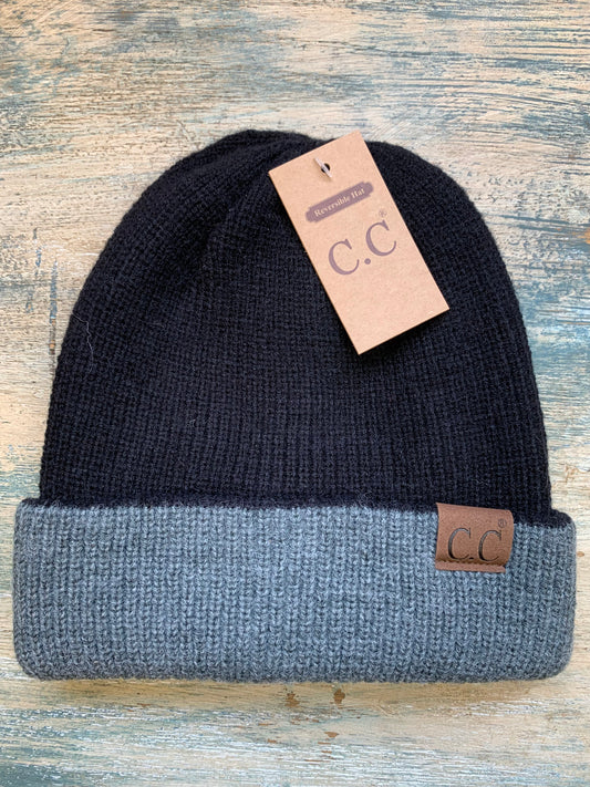 Unisex Reversible Two-Tone Slouchy C.C Beanie