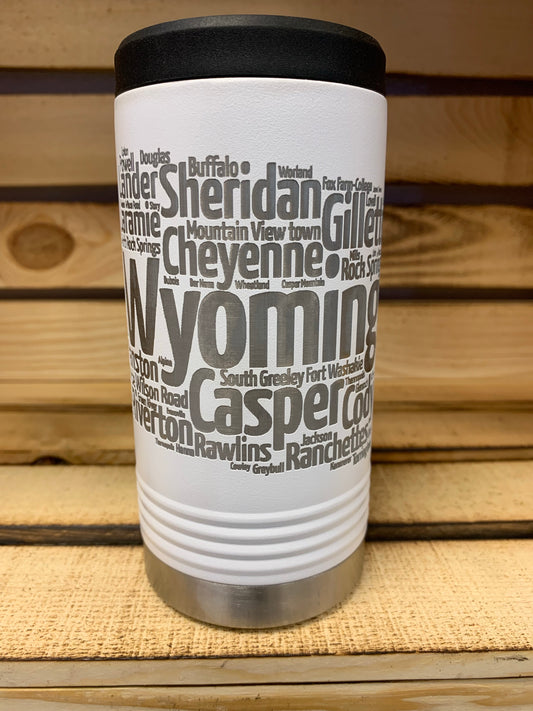 Wyoming Cities White Beverage Holder