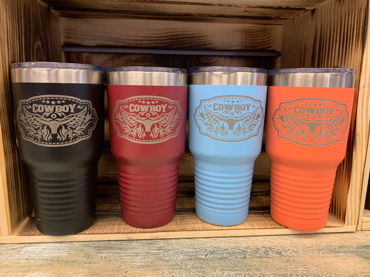 30 oz Cowboy Stainless Steel Tumbler