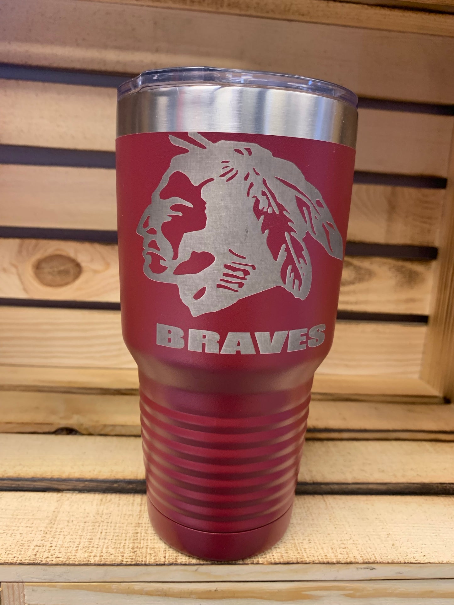 Star Valley Braves 30 oz Maroon Tumbler