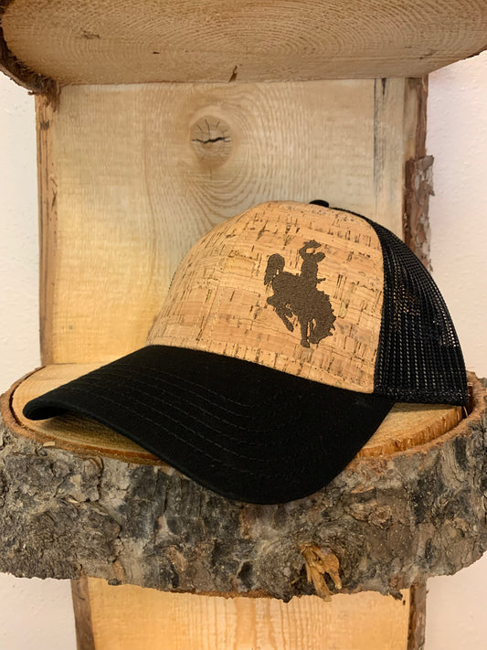 Wyoming Bucking Horse Embroidered Snapback Trucker Hat