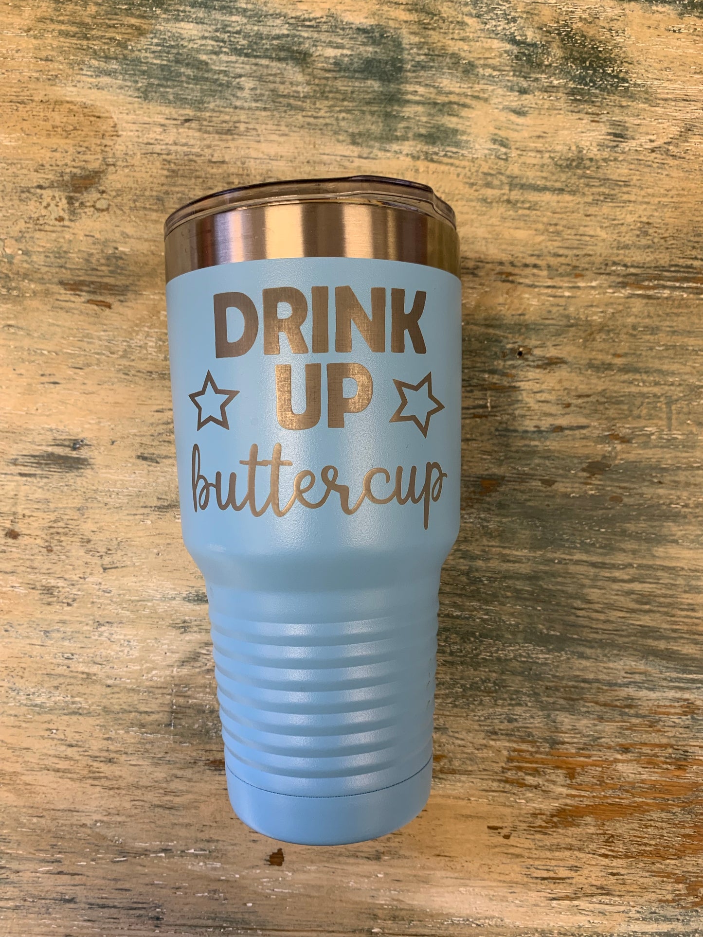 30 oz Drink up Buttercup Stainless Steel Tumbler