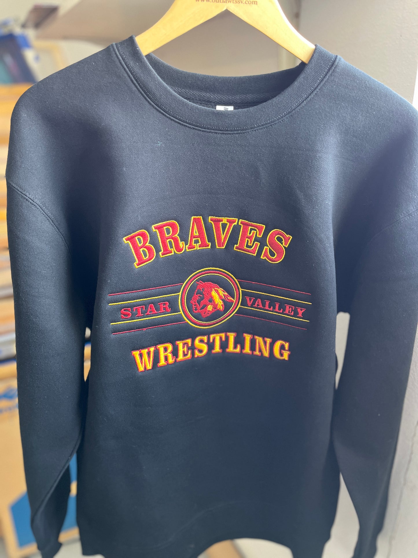 Braves Wrestling Embroidered Heavyweight Hoodie/Crewneck