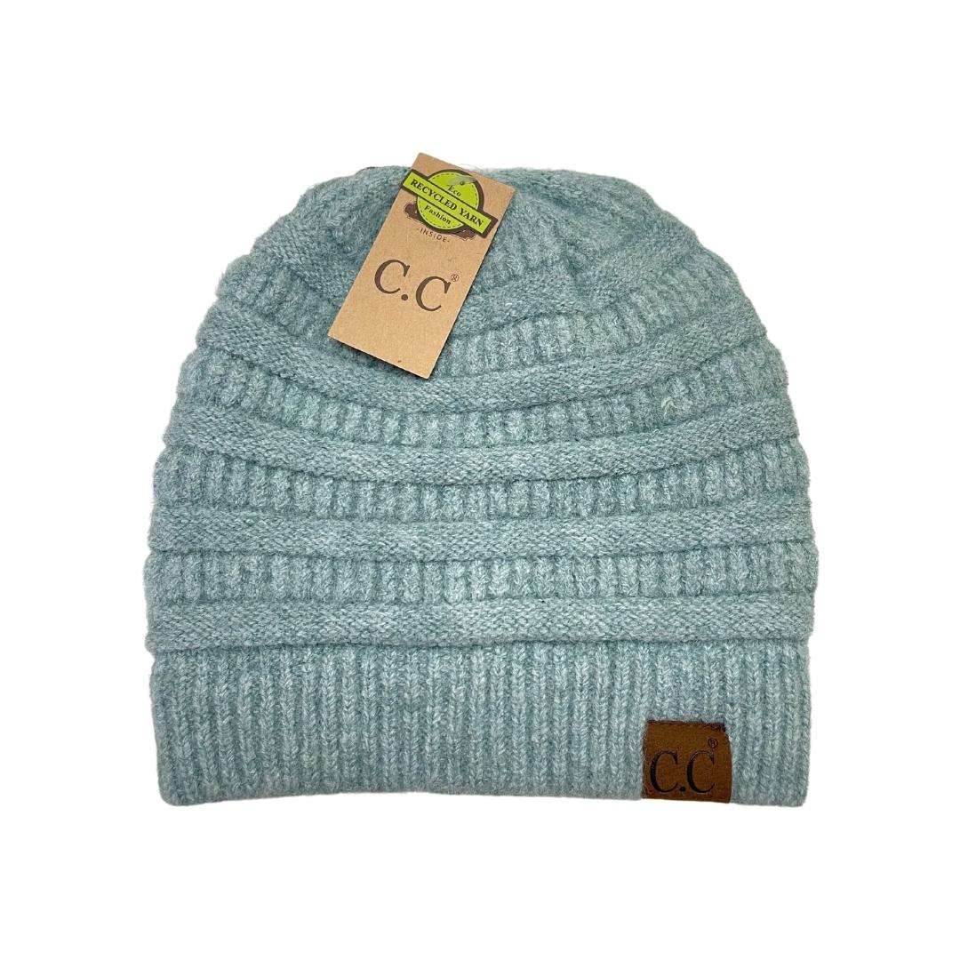 Fuzzy Lined Mixed Soft Yarn Beanie Hat4020