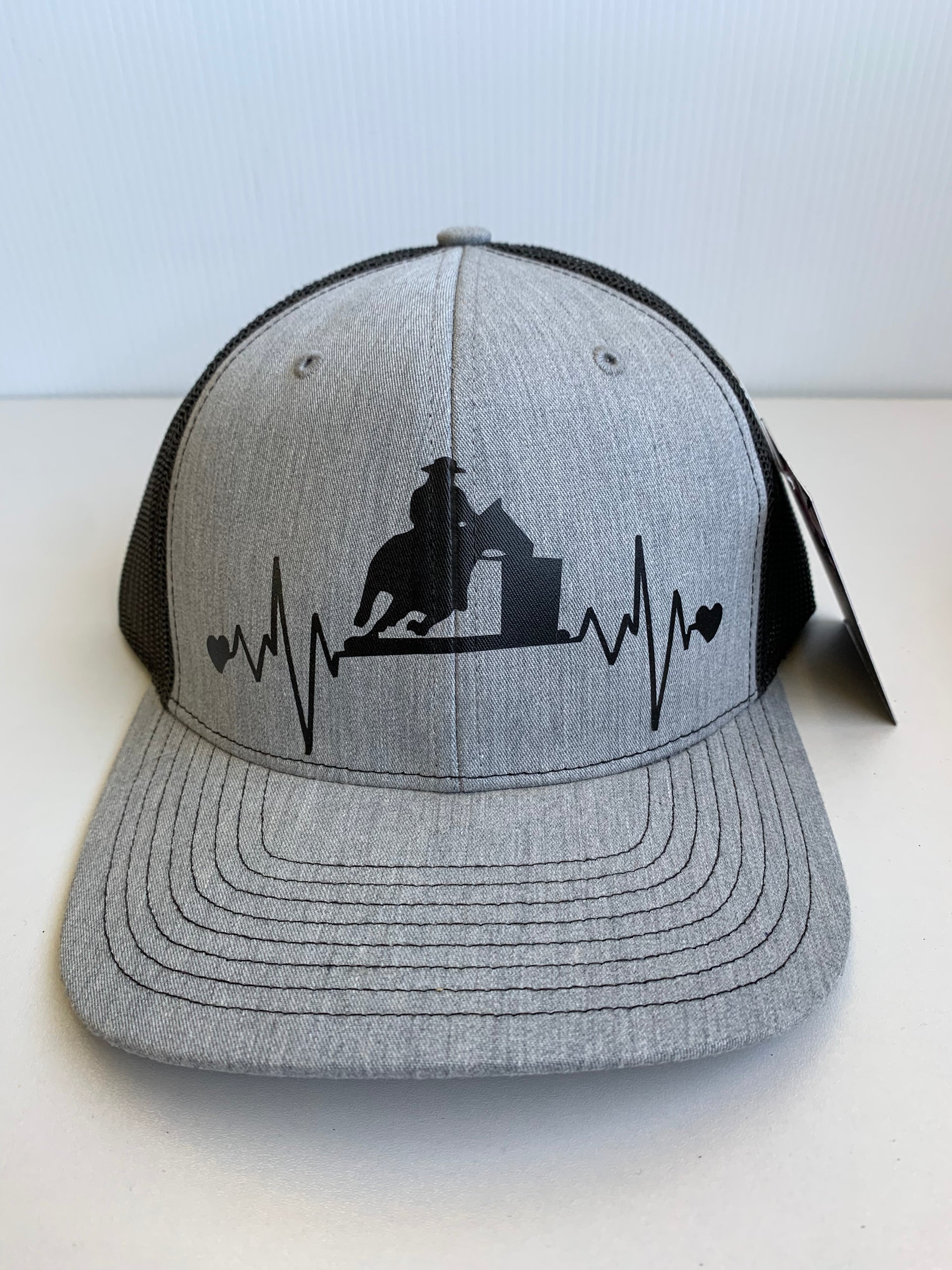 Barrel Racing Heartbeat Vinyl Logo Snapback Adult Trucker  display picture 1