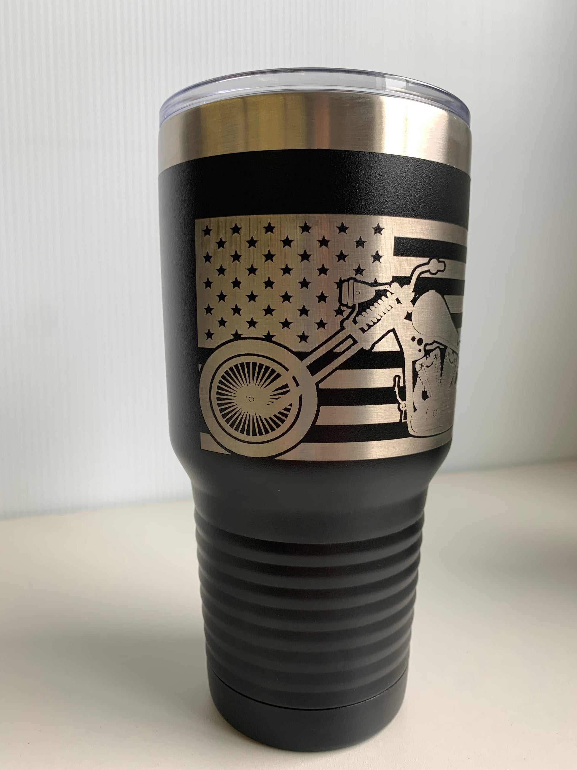 16oz-laser Engraved Distressed American Flag Graphic on a Yeti